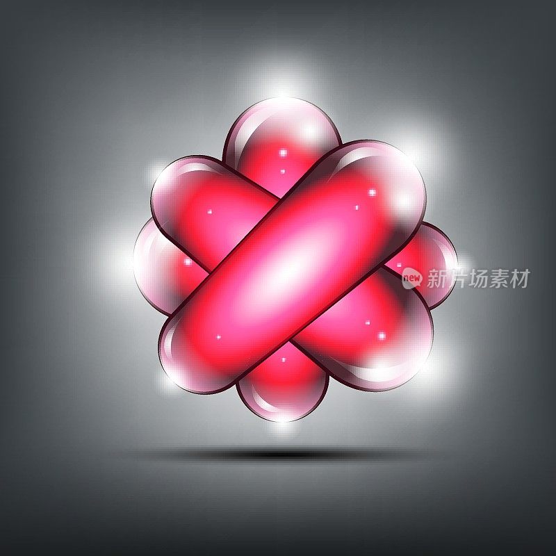 Abstract 3d logo group of neon bulbs (pills).